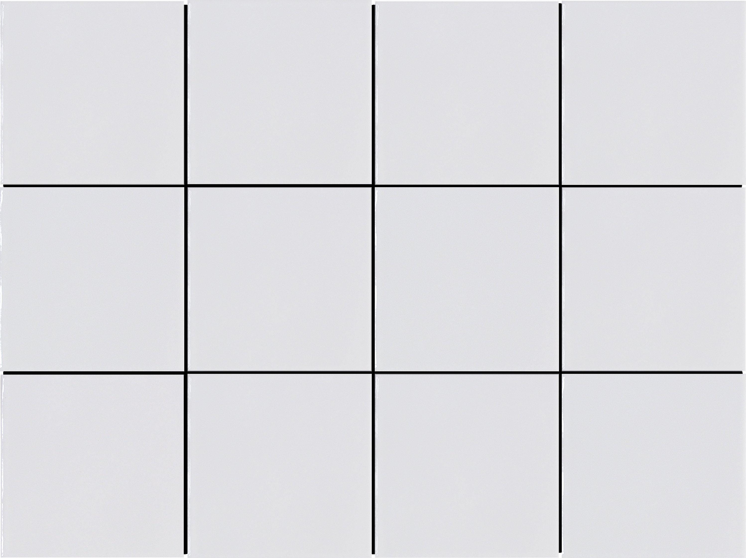 Modern 4X4 White Square Glossy Ceramic Mosaic Tile