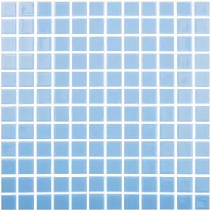 modern 1x1 squares 093107m celestial light blue glossy -  107  mosaic tile