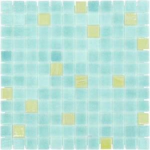 modern 1x1 mint julep glossy glass - mosaic tile