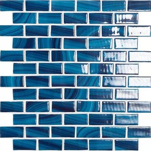 modern 5610 dk bl 1x2 glossy glass - mosaic tile