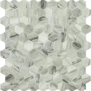 modern h35 vienna hexagon glossy glass - mosaic tile
