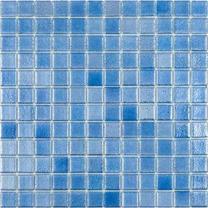 modern 1x1 093561mantid shell deep ocean blue - 561 antislip glass mosaic tile