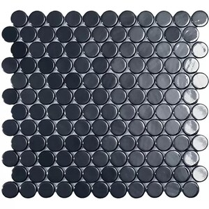 modern c25 6005 br black circle glossy glass - mosaic tile