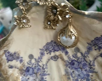 Küstendesign Handbemalt, Muschel-Mischtechnik: , Decoupage , Metallic „The Brides Porzellan“ Design