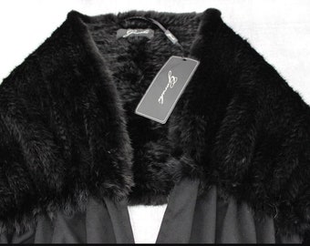 Gorski Black Mink & Cashmere Stole with Fringe