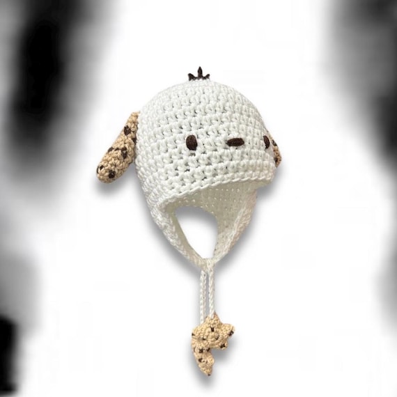 Handmade Pochacco Crochet Dog Ear Beanie Star Strings Kawaii Accessory