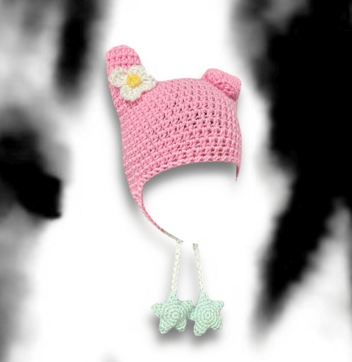 My Melody Pink Cat Ear Beanie Hello Kitty My Melody Bunny Hat Moving Ears Pink Plush Bow  main image 3