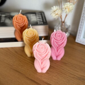 Świeca sojowa Yoni Rose Vulva Shape Body Positive Decor, świeca artystyczna dla bogini, wyjątkowy, uwodzicielski prezent na wieczór panieński, dekoracja promująca dobre samopoczucie seksualne zdjęcie 15