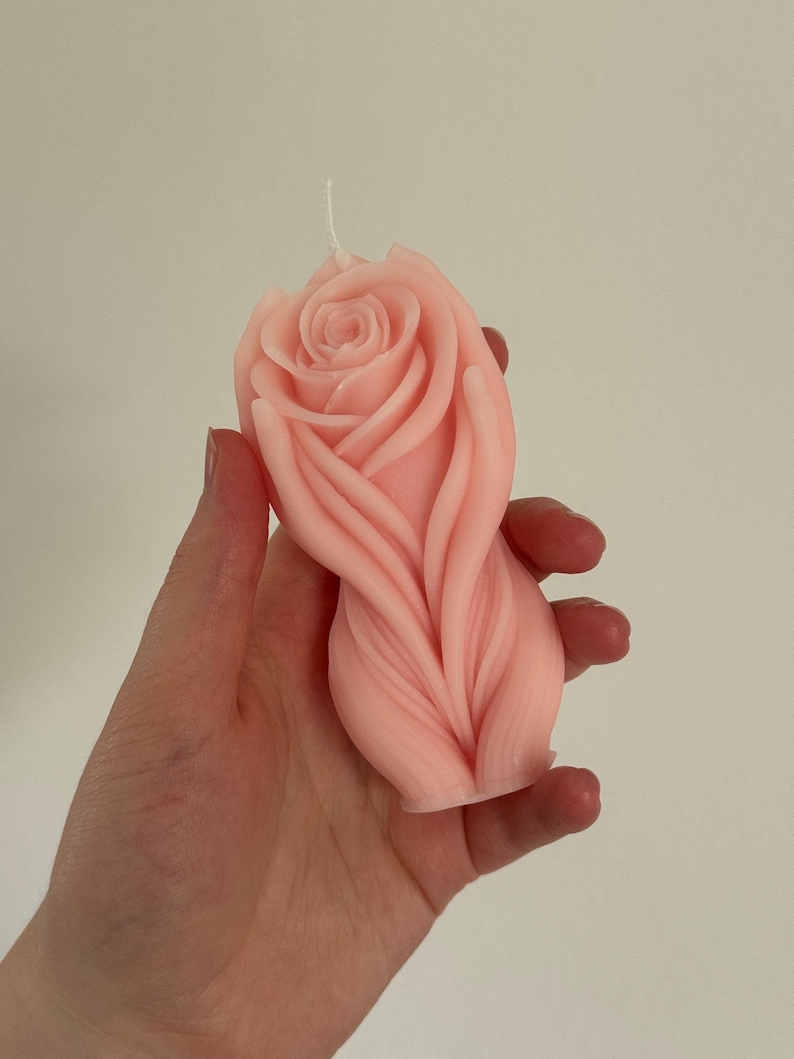 Świeca sojowa Yoni Rose Vulva Shape Body Positive Decor, świeca artystyczna dla bogini, wyjątkowy, uwodzicielski prezent na wieczór panieński, dekoracja promująca dobre samopoczucie seksualne zdjęcie 2