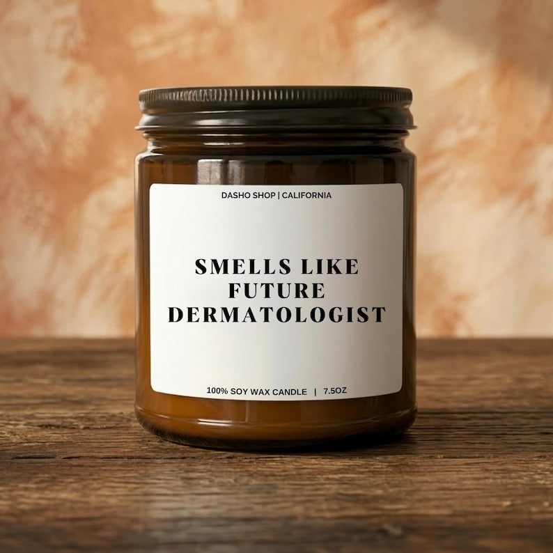 Smells Like Future Dermatologist Candle, Med School Student Gift, Skincare Aesthetic Decor, Future Derm Gift, Medical Residency Present image 1