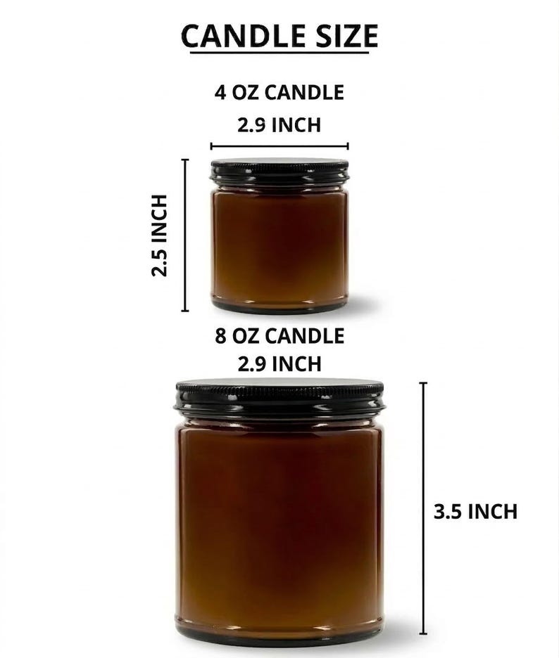two glass jars of different sizes, with the larger jar being 4.5 inches and the smaller jar being 2.9 inches. The jar on the left is taller than the one on the right, indicating a difference in size.