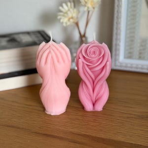 Świeca sojowa Yoni Rose Vulva Shape Body Positive Decor, świeca artystyczna dla bogini, wyjątkowy, uwodzicielski prezent na wieczór panieński, dekoracja promująca dobre samopoczucie seksualne zdjęcie 13