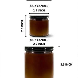 two glass jars of different sizes, with the larger jar being 4.5 inches and the smaller jar being 2.9 inches. The jar on the left is taller than the one on the right, indicating a difference in size.