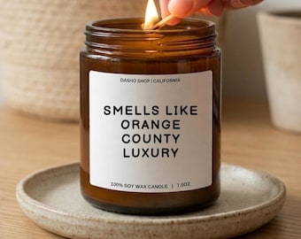 Smells Like Orange County Luxury Candle, California Travel Gift, Newport Beach Souvenir, SoCal Quiet Luxury Decor, Aesthetic Rich Present
