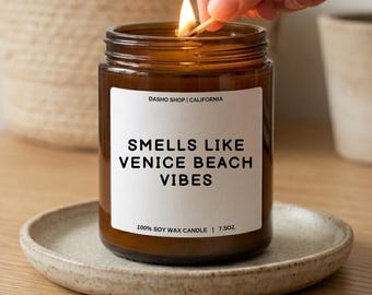 Smells Like Venice Beach Vibes Candle, Los Angeles Travel Gift, California Skate Park Souvenir, Edgy Coastal Decor, Bohemian Present