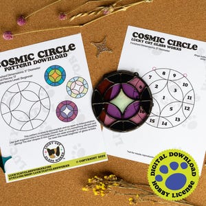 Cosmic Circle • Stained Glass Pattern • Digital Download • HOBBY LICENSE
