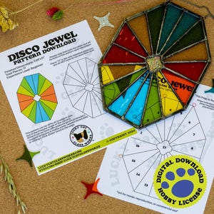 Disco Jewel • Stained Glass Pattern • Digital Download • HOBBY LICENSE