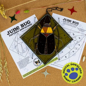June Bug • Stained Glass Pattern • Digital Download • HOBBY LICENSE