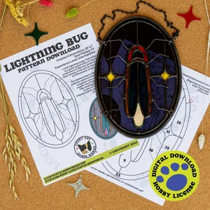 Lightning Bug • Stained Glass Pattern • Digital Download • HOBBY LICENSE