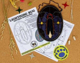 Lightning Bug • Stained Glass Pattern • Digital Download • HOBBY LICENSE