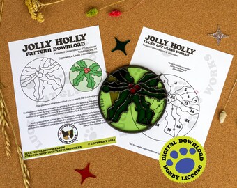 Jolly Holly • Glasmalerei-Muster • Digitaler Download • HOBBY LIZENZ