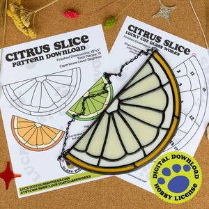Rodaja de cítricos • Patrón de vitral • Descarga digital • LICENCIA DE HOBBY