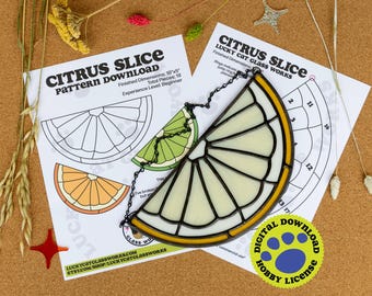 Citrus Slice • Stained Glass Pattern • Digital Download • HOBBY LICENSE