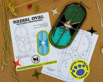 Radial Oval • Stained Glass Pattern • Digital Download • HOBBY LICENSE