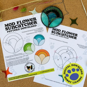 Mod Blumen Suncatcher • Glasmalerei • Digital Download • HOBBY LIZENZ