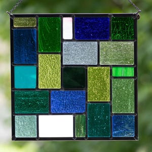 SAMPLE SEGMENTS &quot;COOL&quot; • Leaded Stained Glass Art • Window Hanging