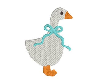 Goose with Bow Machine Embroidery Design (Instant Download)