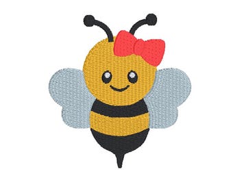 Bee Girl Machine Embroidery Design: Bumble Bee (Instant Download)