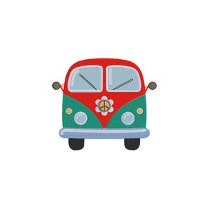 Hippie Van Stickdatei: 5 Größen inklusive Sofortdownload