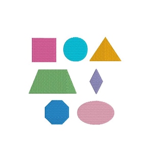Geometric Shapes Machine Embroidery Design: Includes Several Sizes and Machine Formats