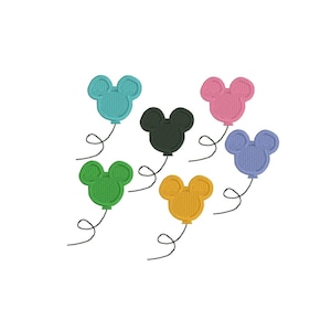 Mouse Balloon Machine Embroidery Design, Instant Download