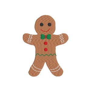 Gingerbread Boy Machine Embroidery Design: Mini Christmas Design (Instant Download)