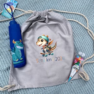 Gymtas voor de start van school |. schoolkindertas |. gymtas met dinosaurussen |