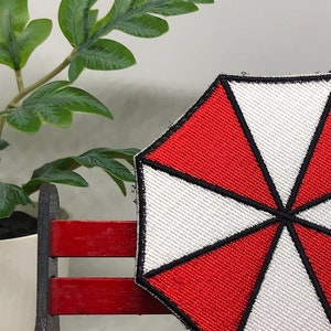 Corporation corp. shoulder patch morale boost tactical operator army uniform bag Resident Evil Cosplay Raccoon red white cross umbrella