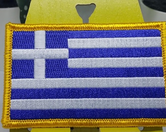 Hellenic Republic Greece Flag Patch morale patch - 2x3 Inches | Greek Ελληνική Δημοκρατία stripes cross sparta