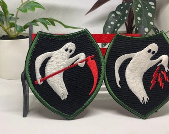 Ghost Army shoulder patch morale tactical operator ww2 army Grim Reaper carrying a scythe