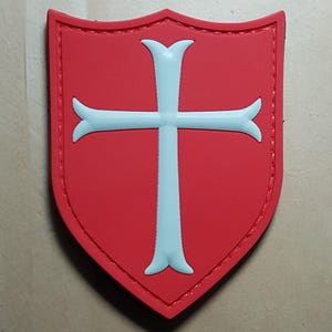 PVC Knight Shield Templar Gear  Police Motorcycle patch morale black badge gear vest bag Airsoft bullet Meme Army