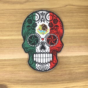 Mexico Sugar Skull Patch - Dia de los Muertos Biker Morale Badge