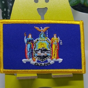 New York State Flag Patch morale patch - 2x3 Inches | coat of arms liberty eagle