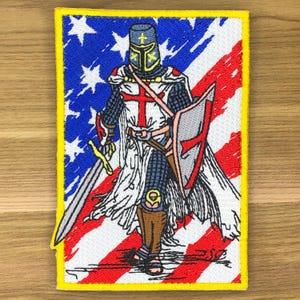 Tattered USA Flagge Knight Templar taktischer Patch Moral