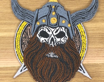 Patch PVC Valhalla Awaits Viking Noir - Airsoft, Tactique, Velcro - Diamètre 60 Mm