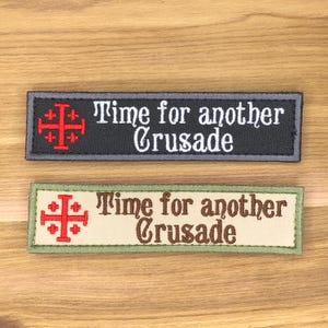 È tempo di un'altra crociata, toppa dei Cavalieri Templari, bandiera da battaglia, croce maltese, tattica, Deus Vult, cristiano, Cristo, crociato, militare immagine 6