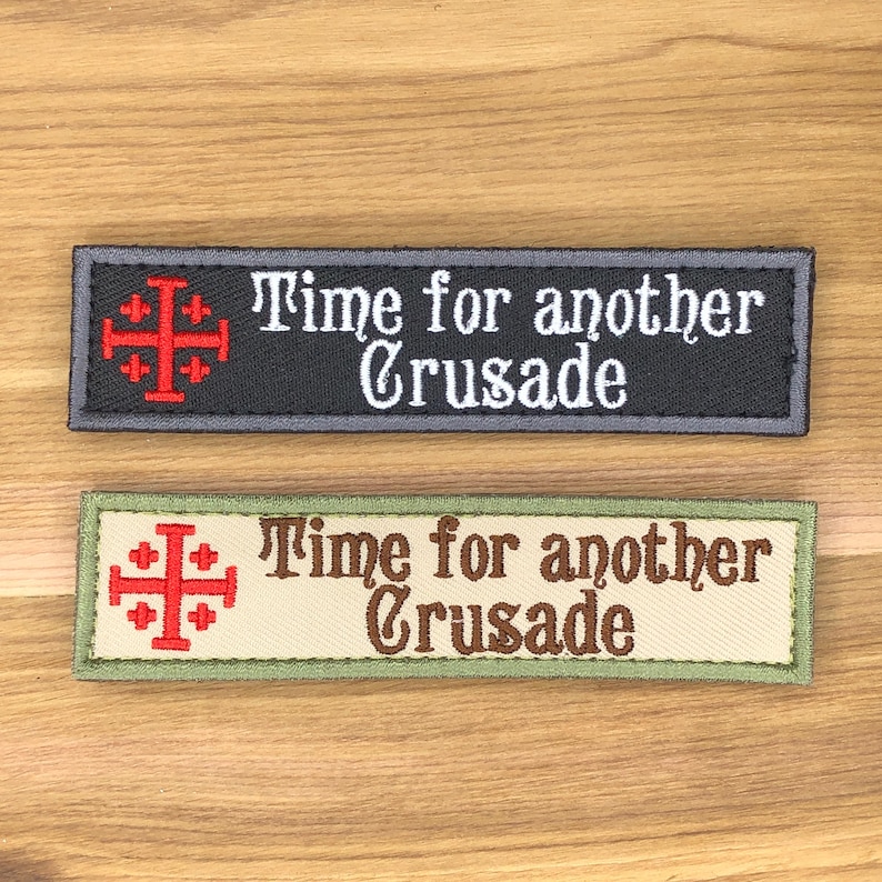 È tempo di un'altra crociata, toppa dei Cavalieri Templari, bandiera da battaglia, croce maltese, tattica, Deus Vult, cristiano, Cristo, crociato, militare immagine 6