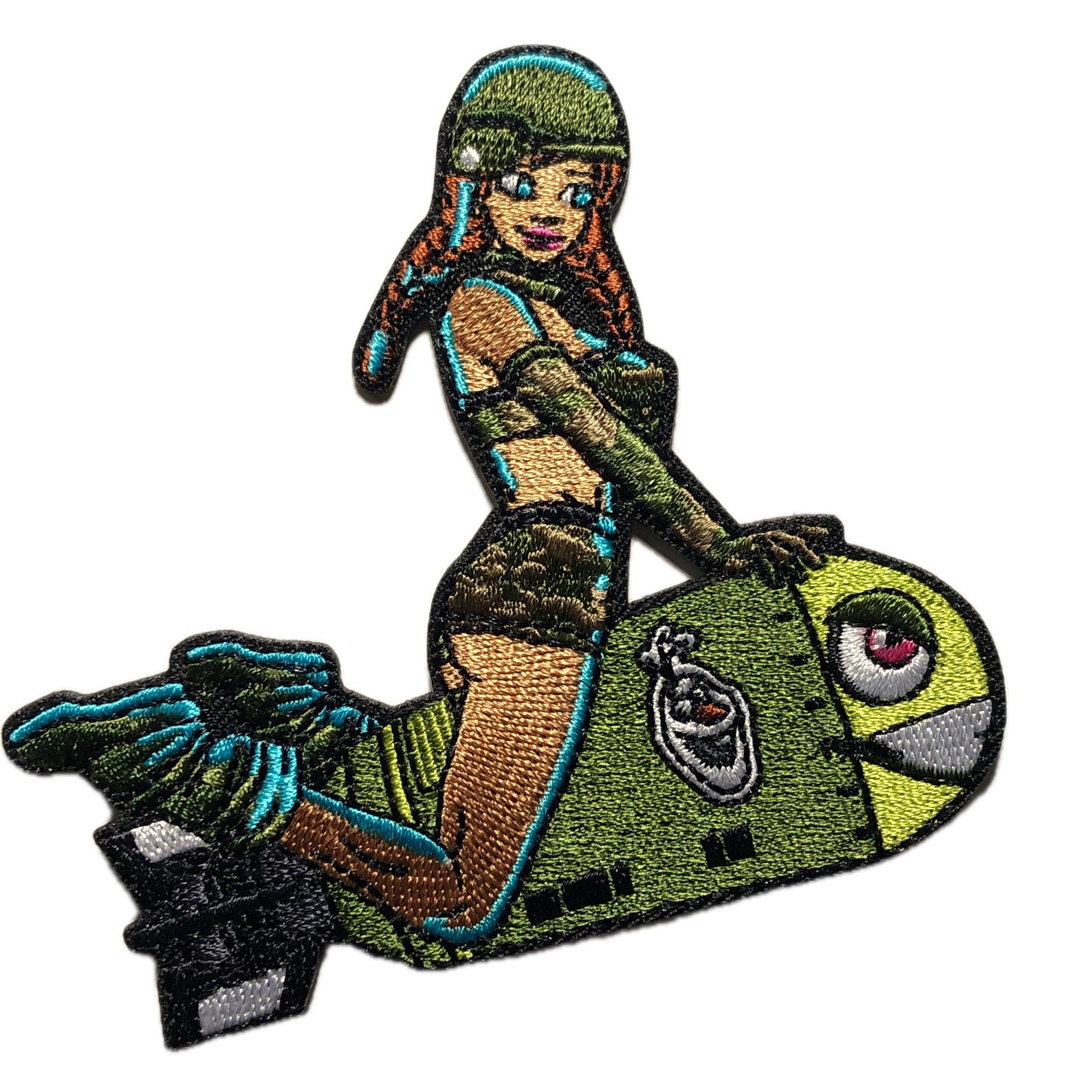Sexy Girl Riding Bomb Patch - Pinup Bomber Girl Morale Badge - Etsy