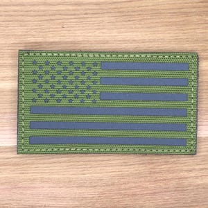 Unites States laser cut flag IR shoulder patch morale boost tactical operator hook loop army uniform bag green