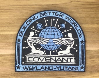 USCSS Nostromo Weyland Yutani Patch PVC Bleu – Écusson Morale Alien Airsoft Paintball Velcro – 75x50 Mm
